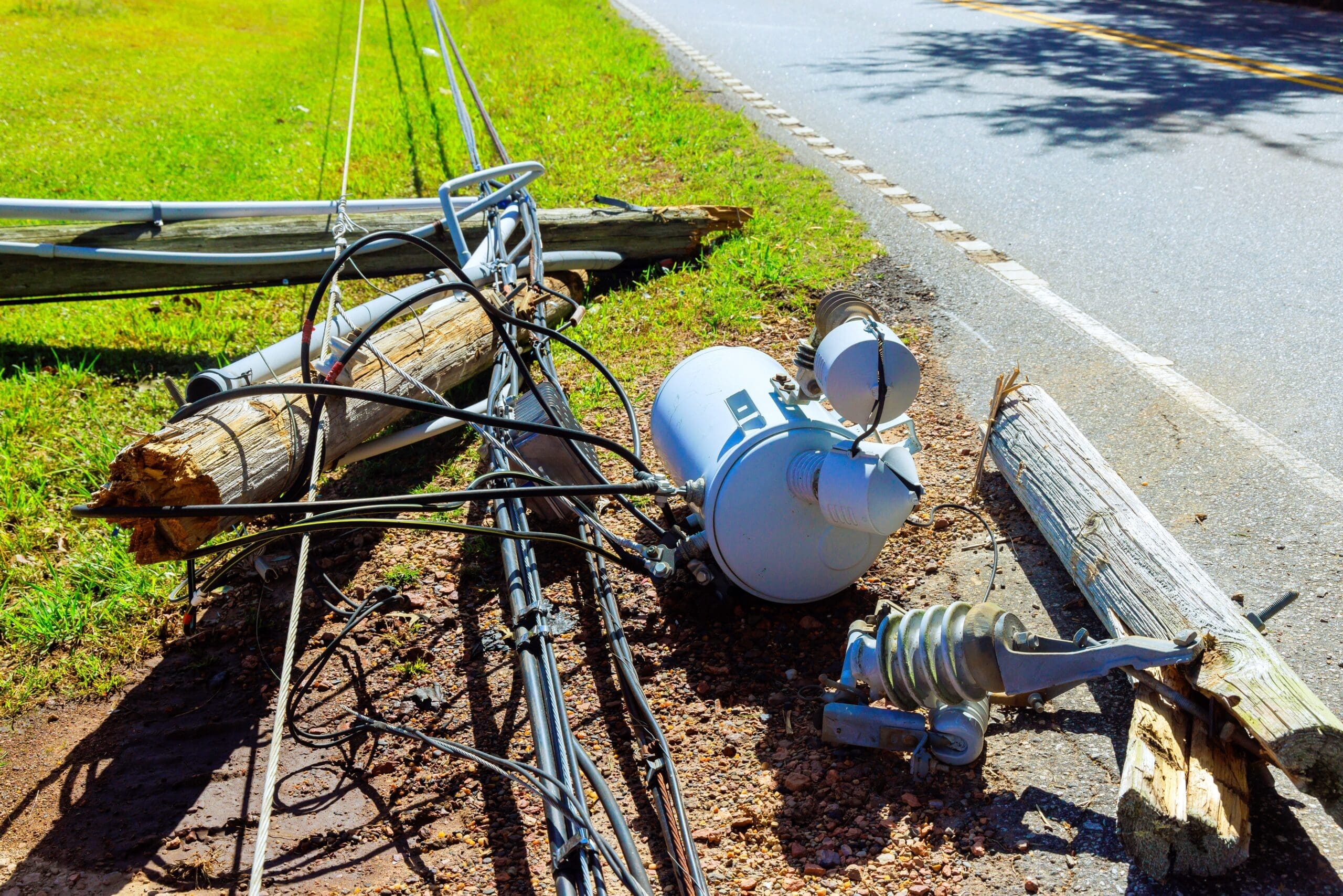 Power outage due to hurricane winds